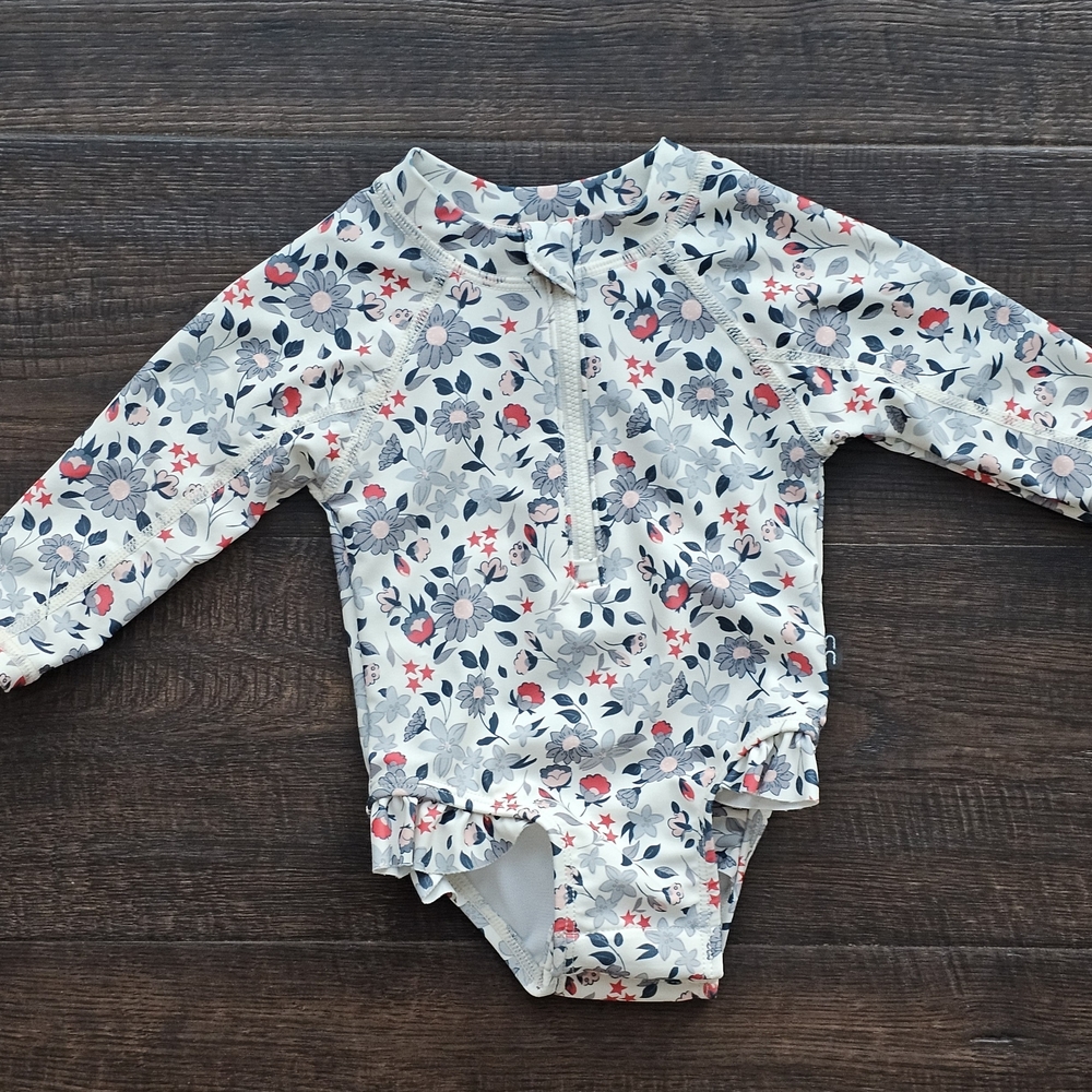 Gerber Floral Kids Swimwear - White and Pink